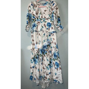 BTFL-Life Dress Size XS Blue White Floral Dainty Coquette